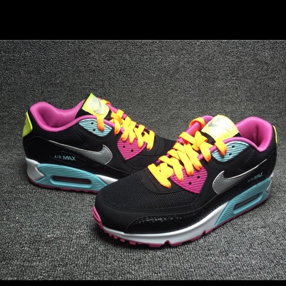 multi colored athletic shoes